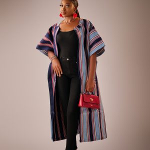 LÉWA Two-Pattern Aso-oke Kimono