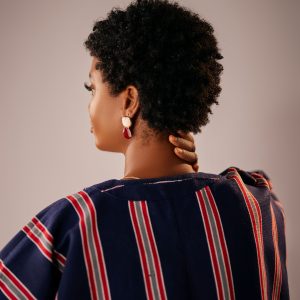 LÉWA Two-Pattern Aso-oke Kimono