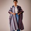 LÉWA Two-Pattern Aso-oke Kimono - Red - Side
