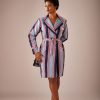 ZÁRA Double-Breasted Aso-oke Coat - Blue - Front